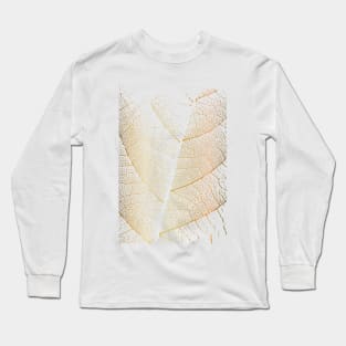 Gold Leaf Skeleton Abstract Botanical Long Sleeve T-Shirt